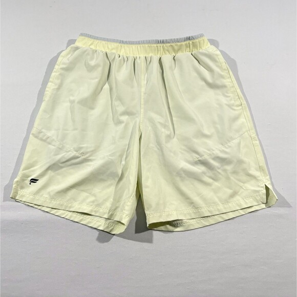 Fabletics Shorts The 7" Fundamental Short Lined Yellow Activewear Gym Running L - Picture 1 of 9